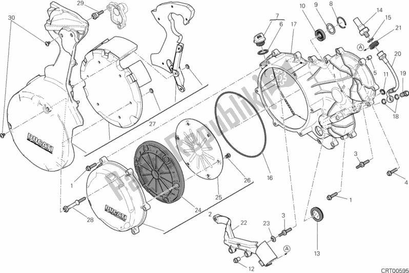Alle onderdelen voor de Koppelingszijde Carterdeksel (japans) van de Ducati Superbike 1199 Panigale S 2013
